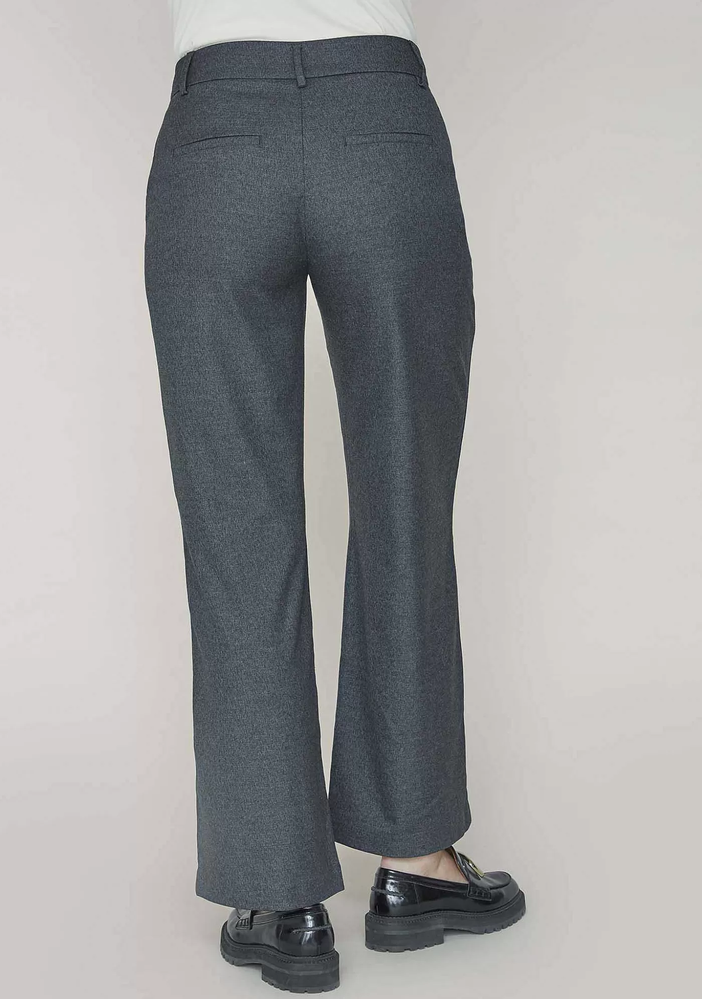 Best Rimini Long Pant - Morkgra Melange Kvinnor Byxor