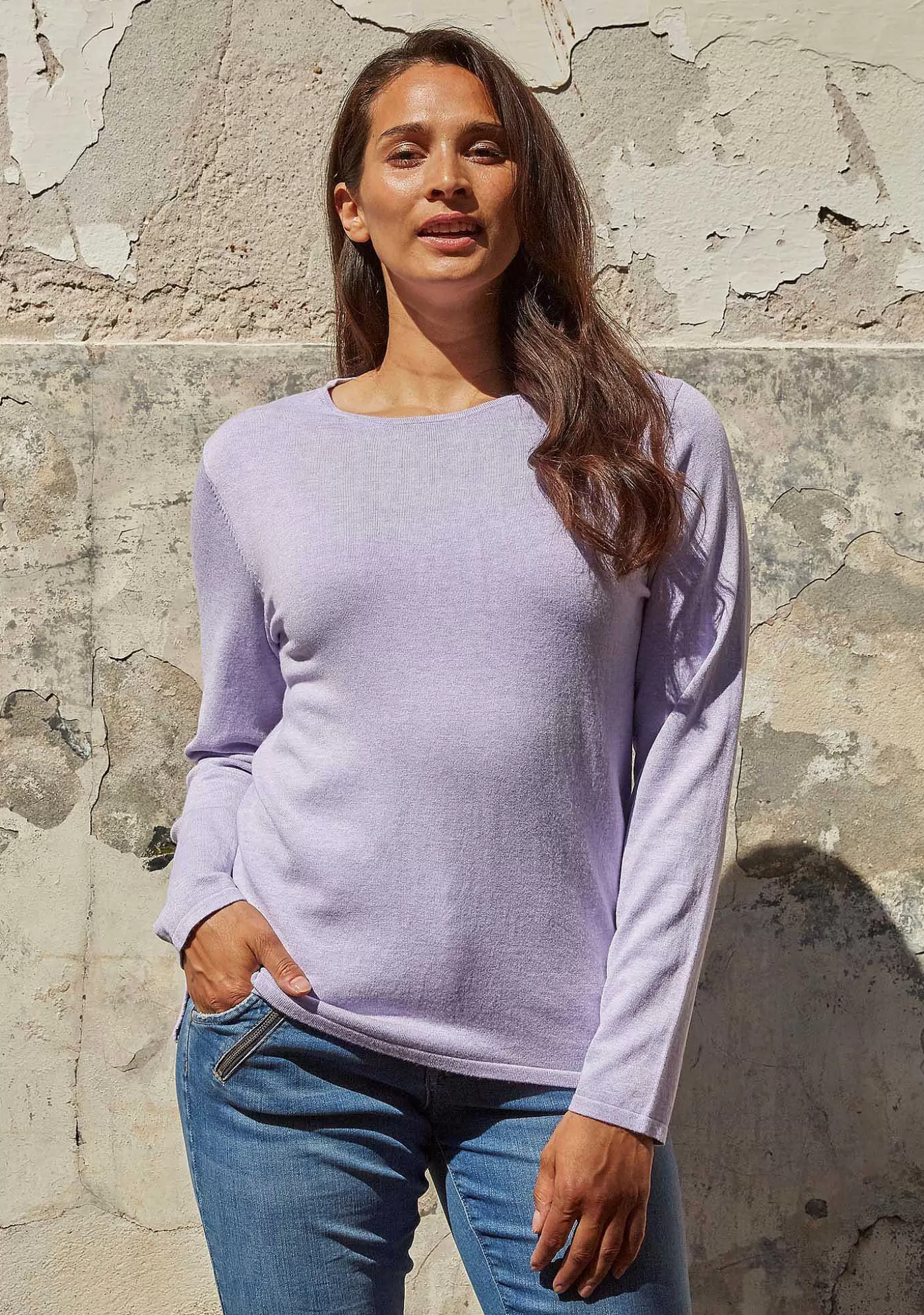 Discount Rubi Classic Knit - Lila Kvinnor Stickat