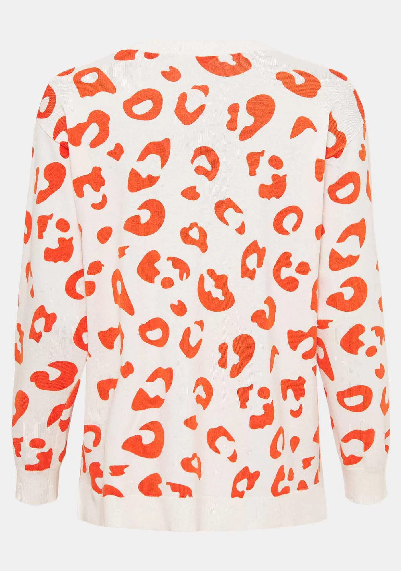 Hot Rubi Printed Pullover - Varmt Orange Tryck Kvinnor Stickat