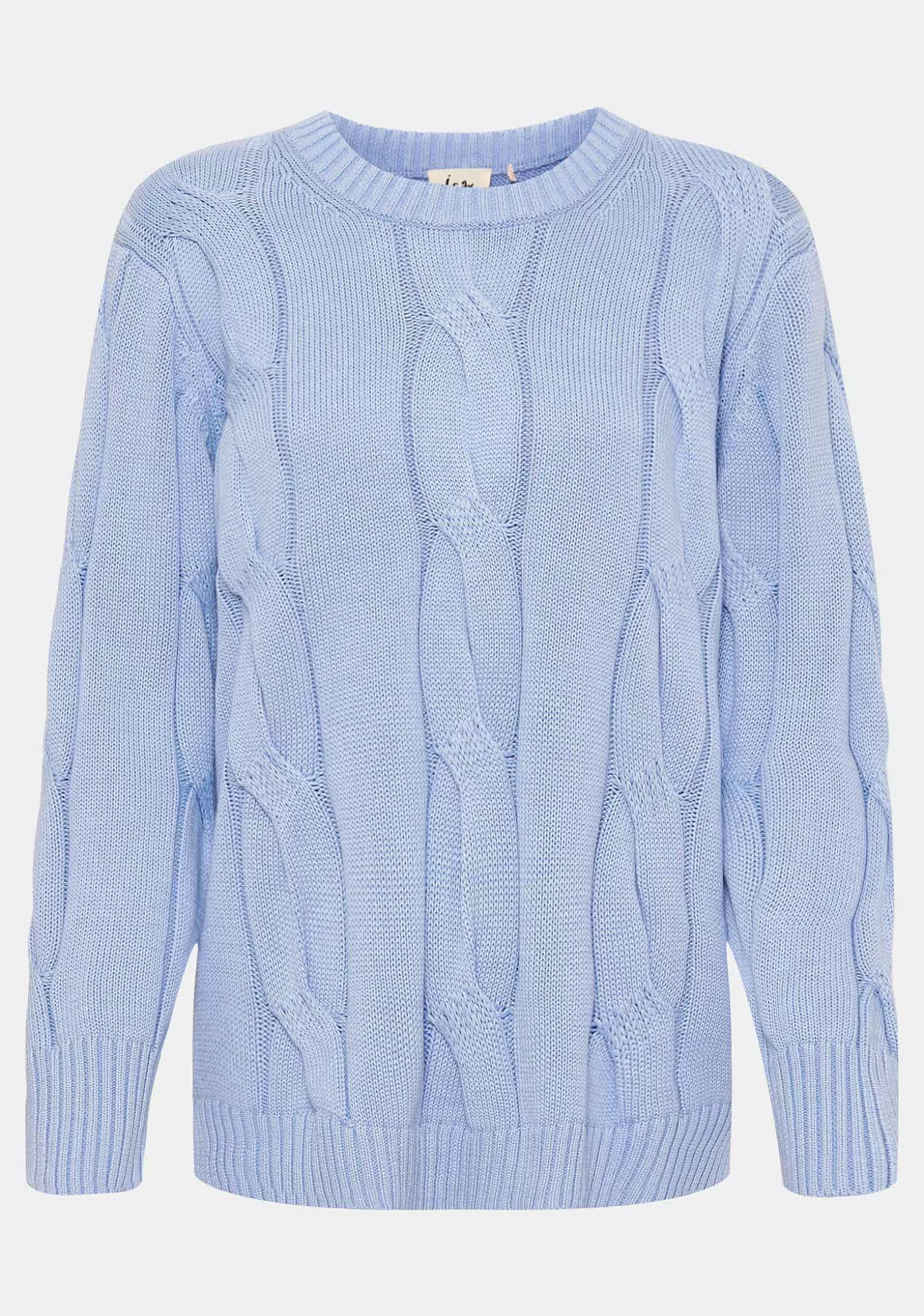 Hot Saga Knit Pullover - Ljusbla Melange Kvinnor Stickat