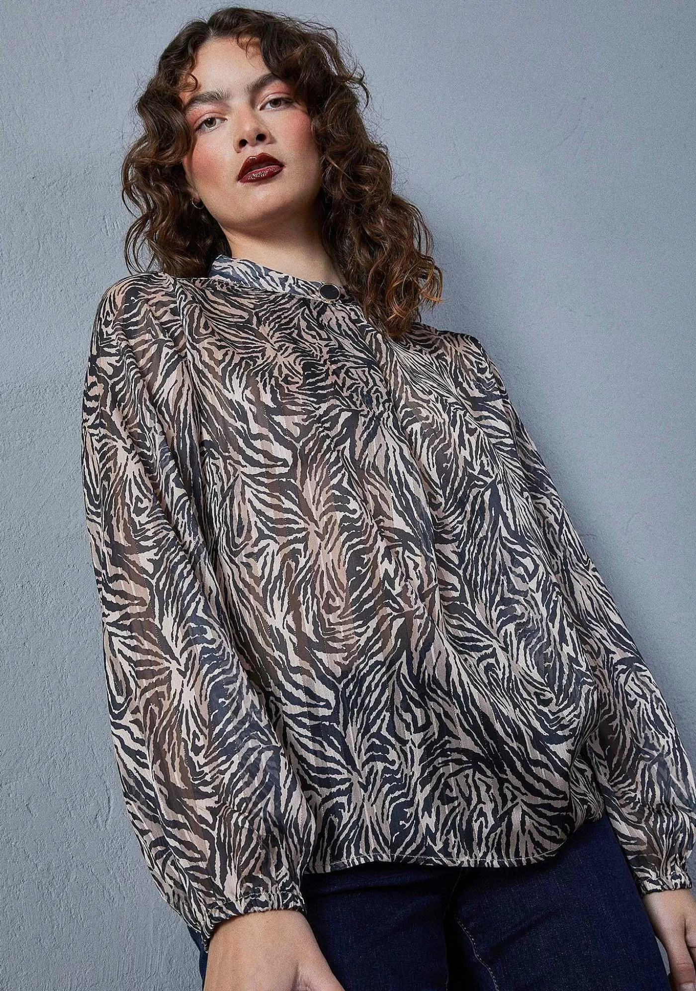 Best Sale Siw Blus - Black & Camel Kvinnor Blusar Och Skjortor
