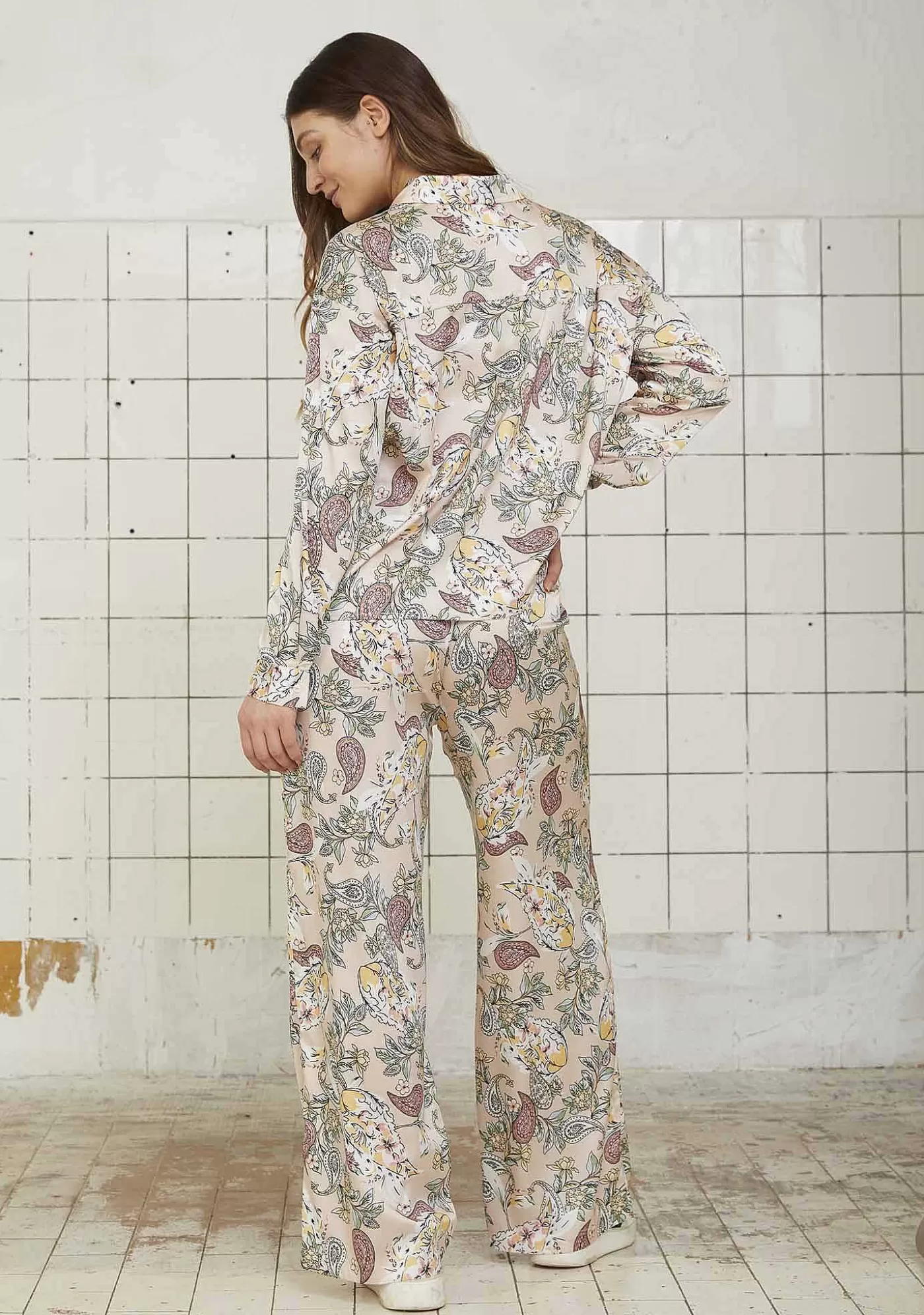 Fashion Venessa Pant - Powder Paisley Kvinnor Byxor